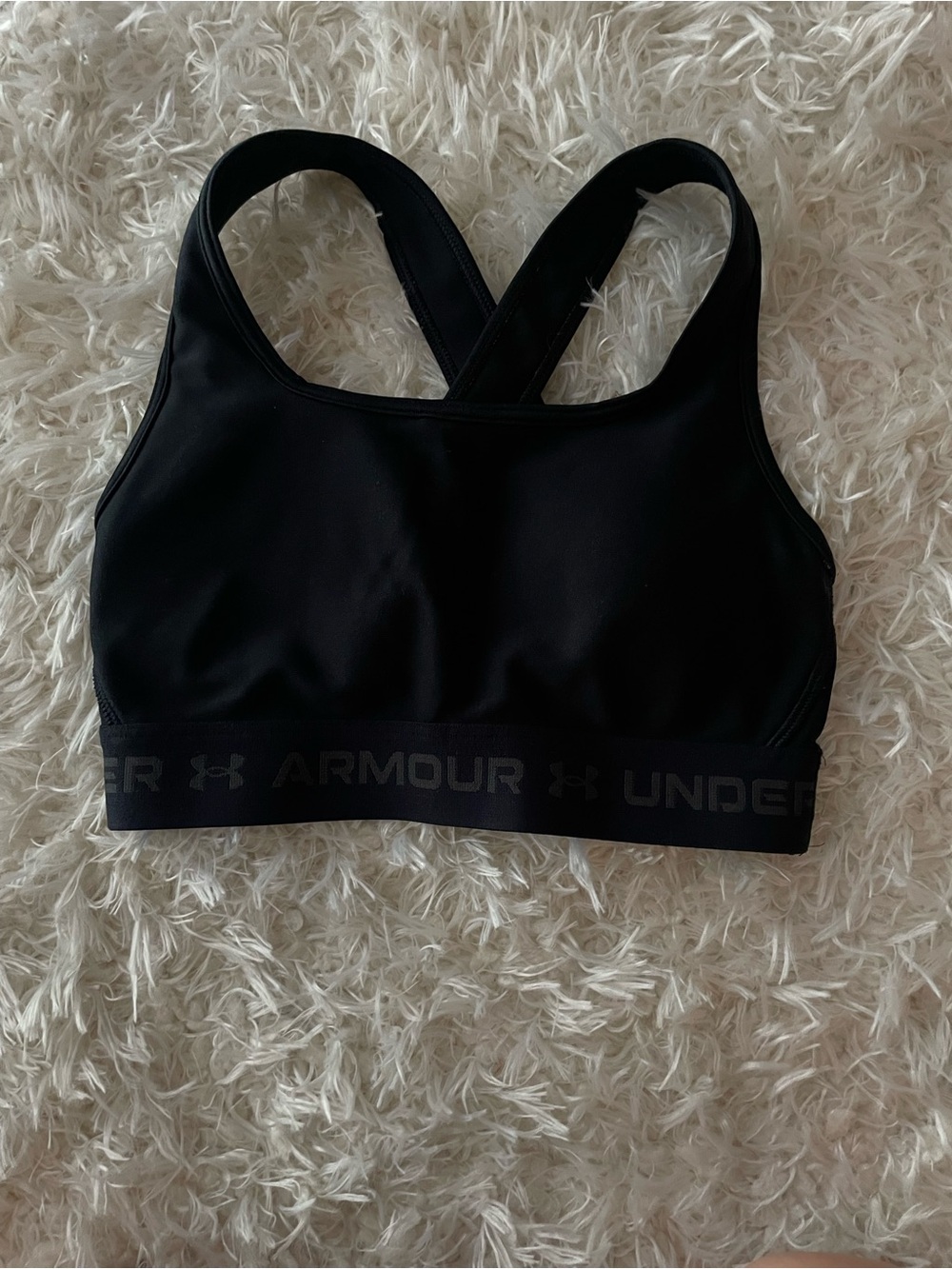 Under Armour Black Racerback Sports Bra with Branded Band